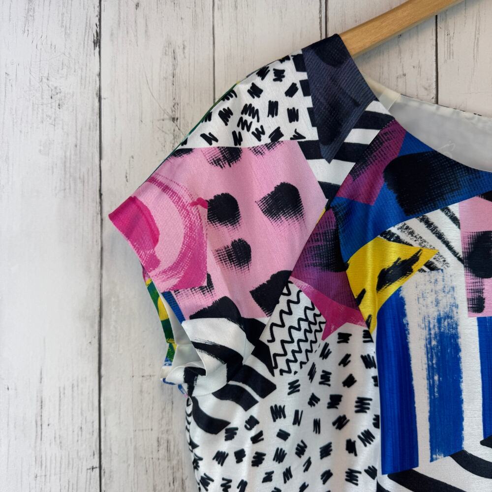 Samuel Dong Multicolor Funky Abstract Print Fitte… - image 2